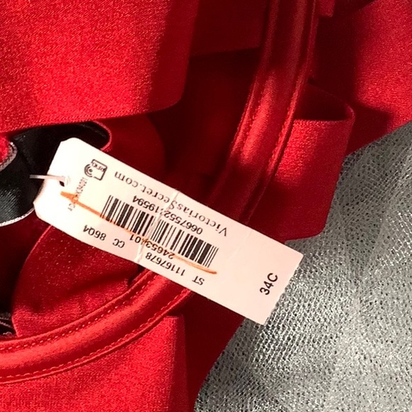 💖 Victoria’s Secret Unlined Balconet SEXY RED 34C - Picture 5 of 6